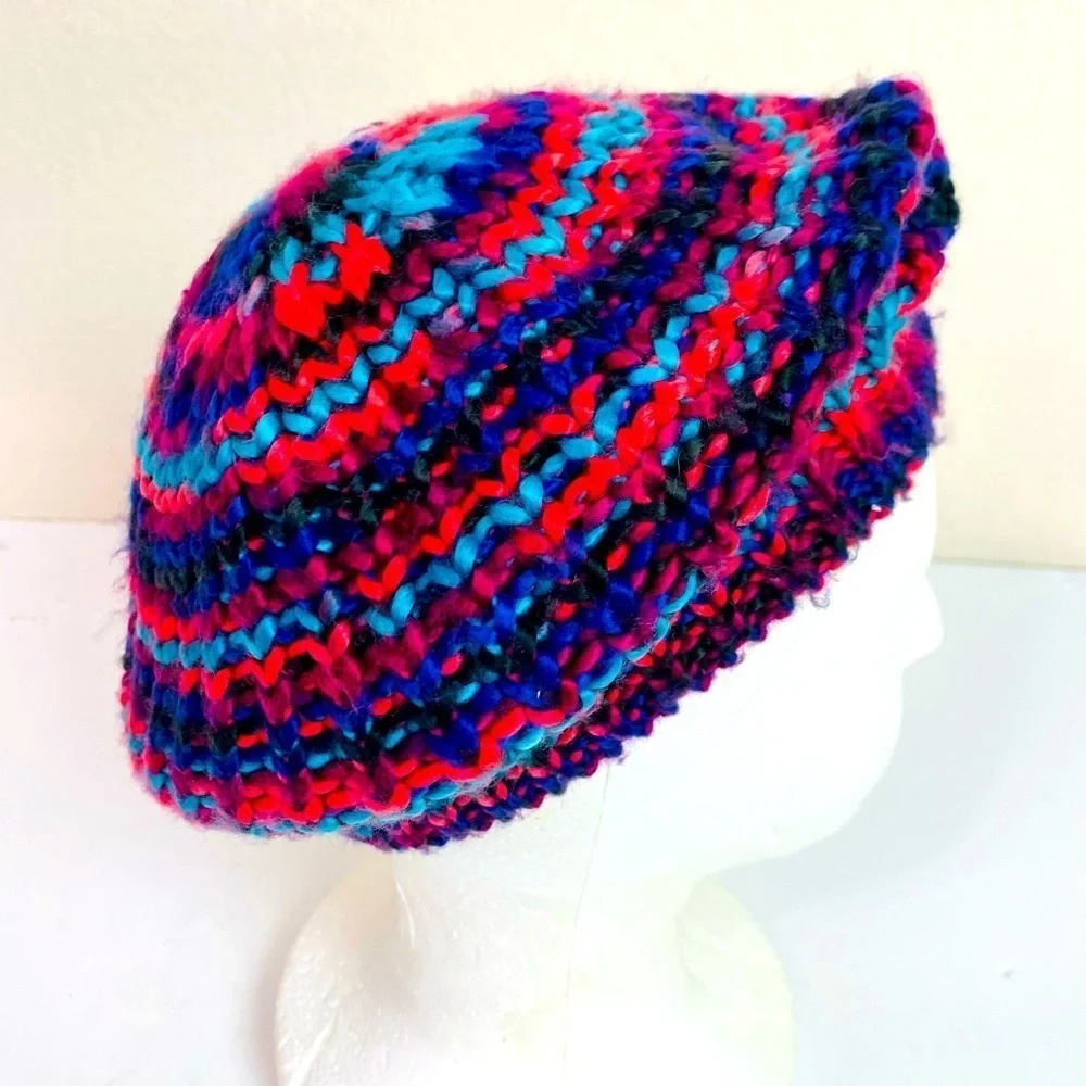 Vans Variegated Crochet Beret Hat Os